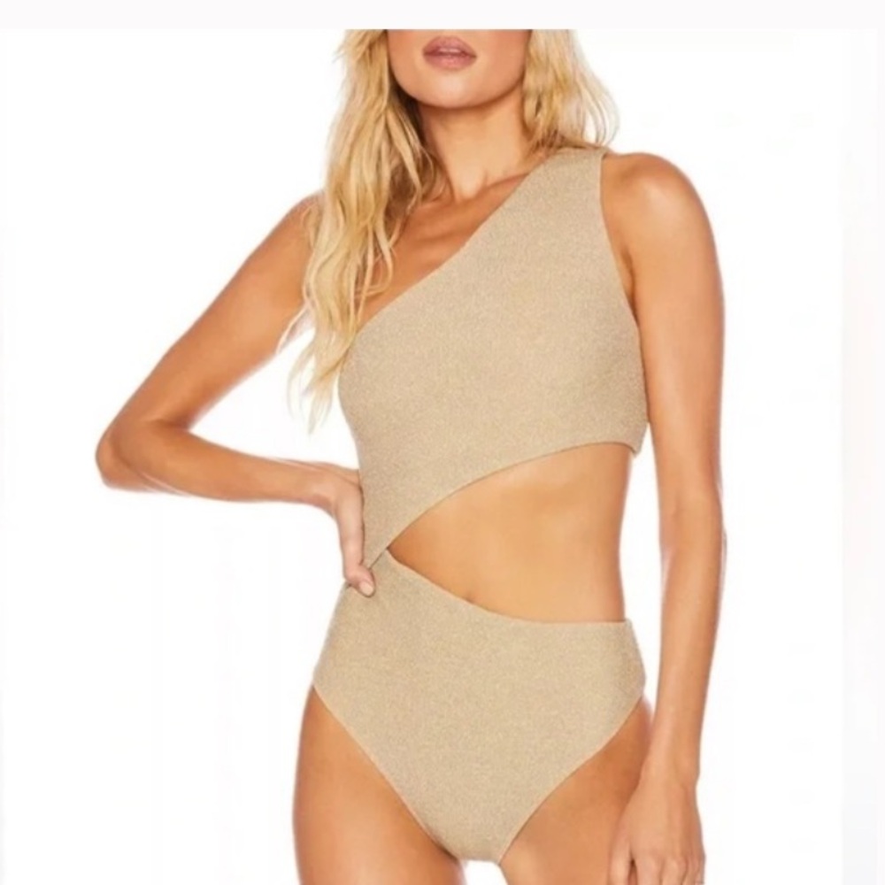 Beach Riot One-Shoulder Golden Swimsuit